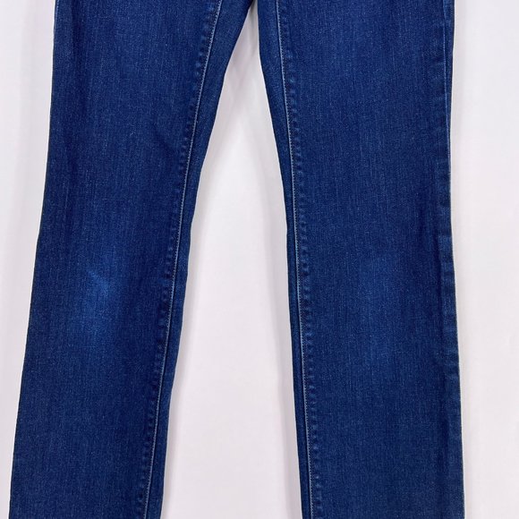 Madewell Rail Straight Low Rise Dark Blue Stretch Denim Jeans Womens Sz 24 x 34 - Picture 5 of 12